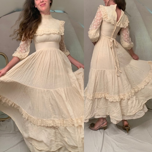 Gunne Sax Dresses Gunne Sax Dress In Ivory Guzzy Cotton Poshmark